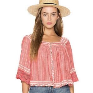 Free People See Saw Top With Glitter Thread Detailing Size XS